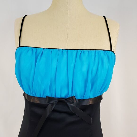 VTG Y2K ZumZum Niki Livas Babydoll Dress Tulle Goth Blue Black Party HoCo 9 / 10 - Picture 4 of 15